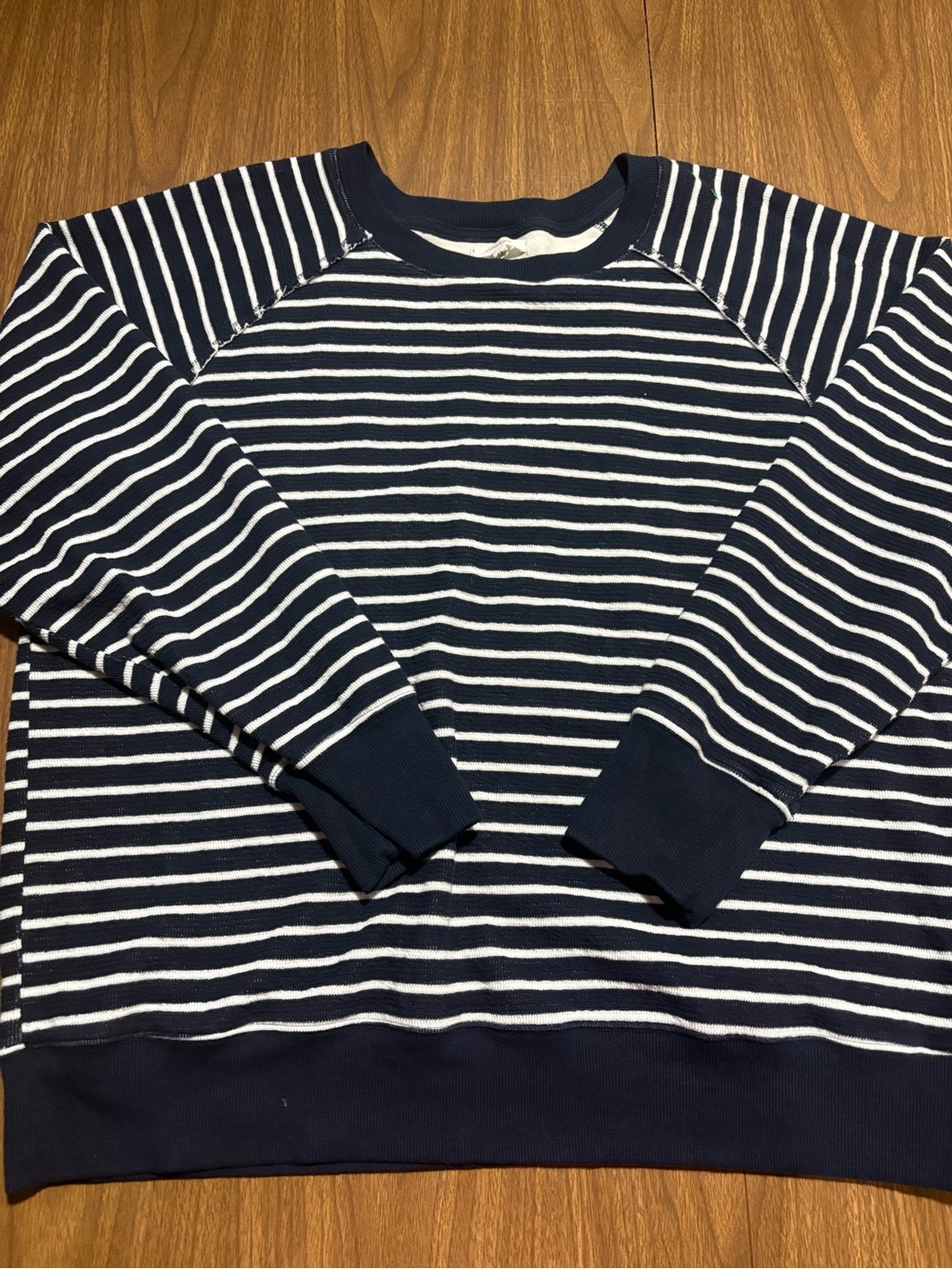 Maurices Navy & White Striped Crewneck Pullover